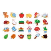 Lelin toys Дървени магнити, Градина, 24 броя