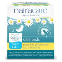 Natracare - Натурални превръзки с био памук, Супер, с крилца, 12 бр.