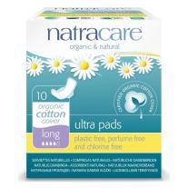 Natracare - Натурални превръзки с био памук, Дълги, с крилца, 10 бр.