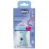 Пластмасово шише за хранене Chicco Natural Feeling 250 мл. със силиконов биберон 2 капки 2 м+ синьо