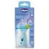 Пластмасово шише за хранене Chicco Natural Feeling 330 мл. със силиконов биберон 3 капки 6 м+ синьо