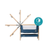 Бебешко сгъваемо легло Tutti Bambini CoZee® OAK/MIDNIGHT BLUE