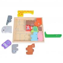 Moni Toys дървен пъзел с животни 3002