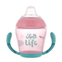 Canpol Нетечаща часа с дръжки и мек накрайник, Sea Life 230 мл 9м+ pink