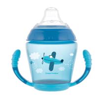 Canpol Нетечаща чаша с дръжки и мек накрайник, Happy Vehicles 230 мл 9м+ blue