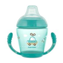 Canpol Нетечаща чаша с дръжки и мек накрайник, Happy Vehicles 230 мл 9м+ turquoise