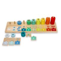Дървена низанка, Научи се да броиш до 10, Lelin Toys