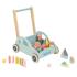 Дървена количка за прохождане, с конструктор, Автомобил Lelin Toys 