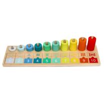 Дървена низанка, Научи се да броиш до 10, Lelin Toys
