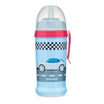 Canpol Преходна чаша със сламка Racing 350 мл червена