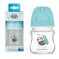 CANPOL Шише с широко гърло 120 мл. АНТИКОЛИК TOYS СИН 35/220