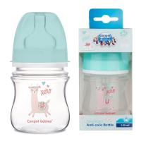 CANPOL Шише с широко гърло 120 мл. АНТИКОЛИК TOYS ЗЕЛЕН 