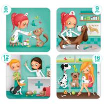 Eurekakids 68215052844 Прогресивен пъзел Ветеринар