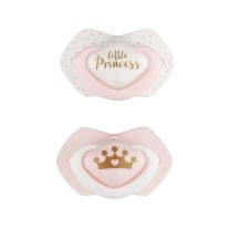 Canpol Комплект силиконови залъгалки със симетрична форма 2 бр, Royal Baby 6-18 м pink