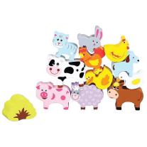 Дървена игра за баланс, Ферма с животни Lelin Toys