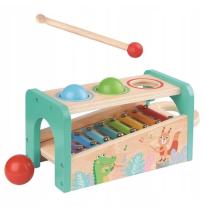 Музикален свят - бебешки ксилофон с чукче и топки Lelin Toys