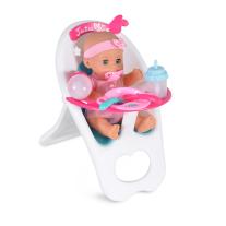 Moni Toys Кукла 36 см пишкаща със стол за хранене - 8383