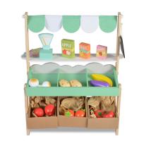 Moni Toys Дървен супермаркет с комплект продукти - 4425