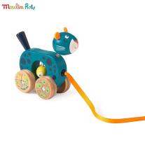 Moulin Roty, Дървена мини играчка за дърпане, Пантерата Зимба