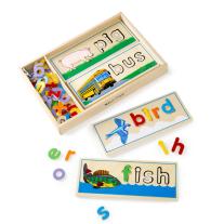 Melissa & Doug - Дървен образователен пъзел - Изписвай думи на английски език