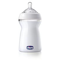 Шише за хранене CHICCO Natural Feeling 330 мл, силиконов биберон 3 капки, 6м+