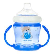 Canpol Нетечаща чаша с мек накрайник и дръжки 180мл SWEET FUN Blue