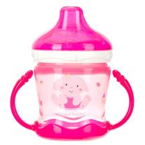Canpol Нетечаща чаша с мек накрайник и дръжки 180мл SWEET FUN Pink