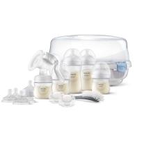 Комплект за кърмене Philips Avent с ръчна помпа за кърма Natural Motion и MW стерилизатор