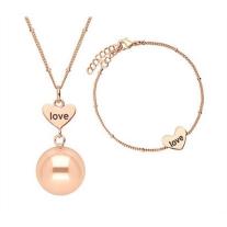 Комплект Медальон за бременни Bola и гривна - Rose Gold Love