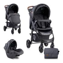 Lorelli Комбинирана количка DAISY SET с летен кош Black CIRCLES