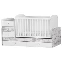 Трансформиращо се детско легло Arbor Baby & Junior Сив Антик + Бяло