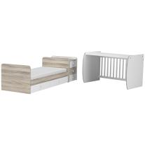 Трансформиращо се детско легло Arbor Baby & Junior Орех Деко + Бяло