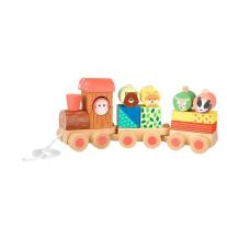 Дървено влакче за дърпане, сортер Orange Tree Toys Woodland Animals