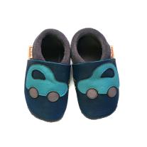 Бебешки кожени пантофки BaoBaby Buggy navy