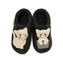 Бебешки кожени пантофки BaoBaby Cat’s Kiss black