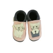 Бебешки кожени пантофки BaoBaby Cat’s Kiss pink