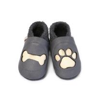 Бебешки кожени пантофки BaoBaby Paw grey