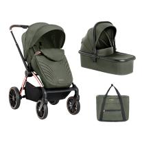 Бебешка количка 2в1 с кош за новородено KIKKA BOO Kara Army Green