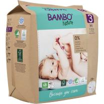 Еко пелени за еднократна употреба Bambo Nature, размер 3, M, 4-8кг., 28 броя, хартиена опаковка