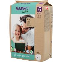 Еко пелени за еднократна употреба Bambo Nature, размер 6, XXL, 16+кг., 20 броя, хартиена опаковка
