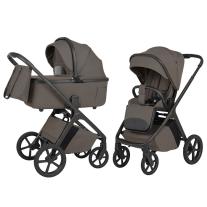 Бебешка количка 2в1 CARRELLO Vector със сгъваем кош за новородено Koa Brown