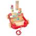 Дървена играчка, Hape, Ремарке за дърпане с дървени кубчета Дървена играчка, Hape, Ремарке за дърпане с дървени кубчета