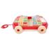 Дървена играчка, Hape, Ремарке за дърпане с дървени кубчета Дървена играчка, Hape, Ремарке за дърпане с дървени кубчета