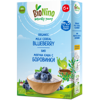Био млечна каша BioNino - С боровинки, 6 м+, 200 g