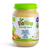 Био пюре BioNino - Ризото със зеленчуци, 8 м+, 190 g