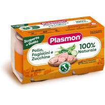 Ястие Plasmon - Пилешко със зелен фасул и тиквички, 2 х 120 g