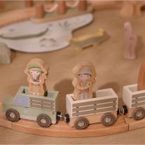 Дървено влакче с релси Little Dutch Safari Friends