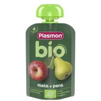 Био плодова закуска Plasmon - Пауч с ябълка и круша, 6 м+, 100 g