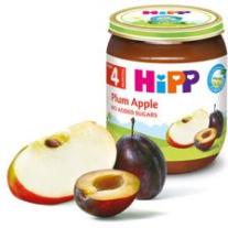 Био плодово пюре Hipp - Сливи и ябълки, 125 g