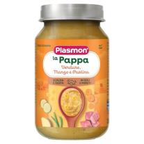 Пюре Plasmon - Зеленчуци с бебешка паста и говеждо месо, 7+ м, 200 g